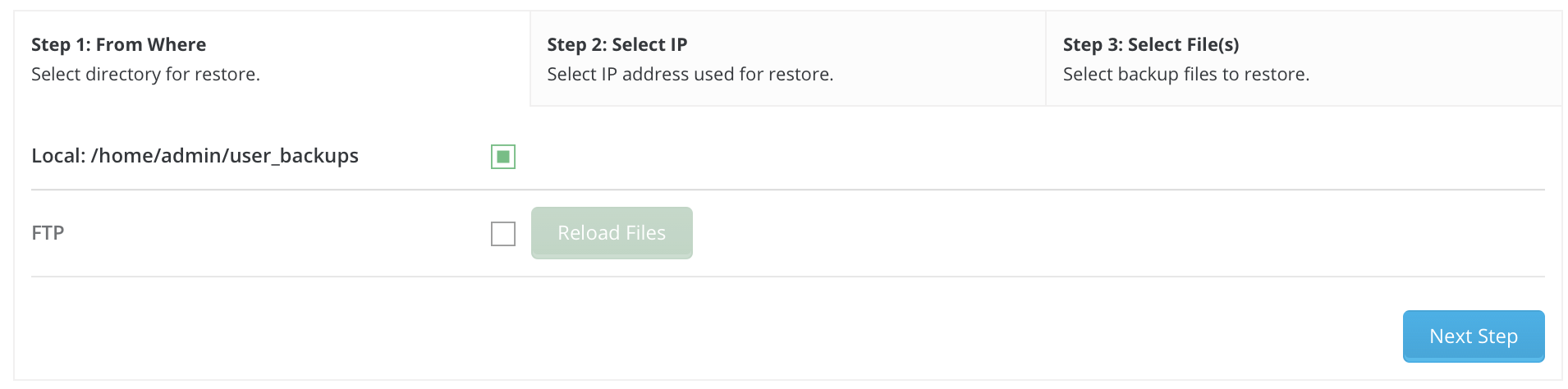 creating backup
