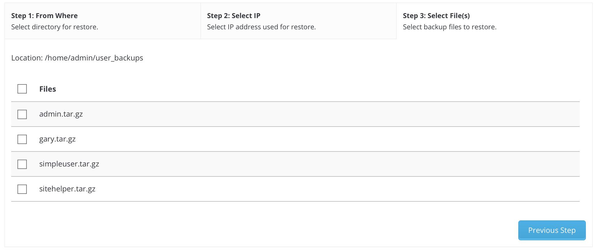 creating backup