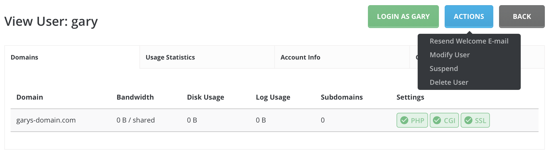modify users
