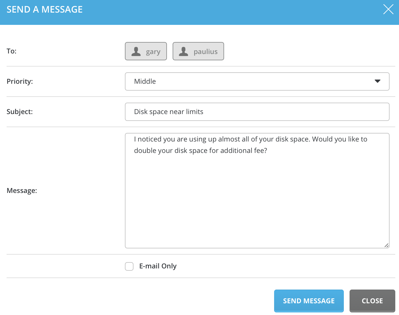 send message