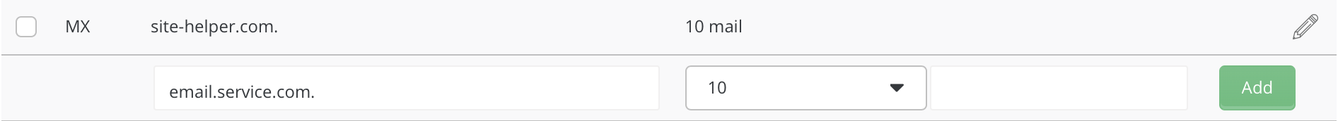 change mx record