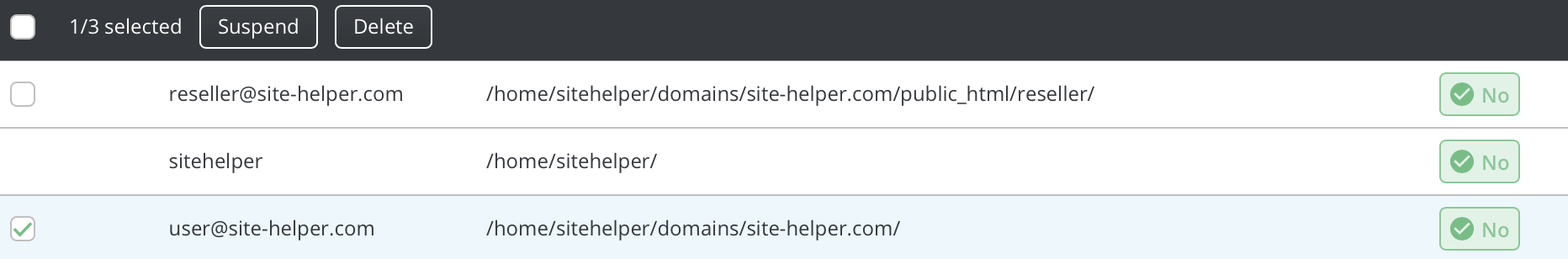 delete ftp account