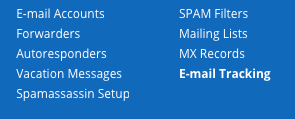 e-mailové menu