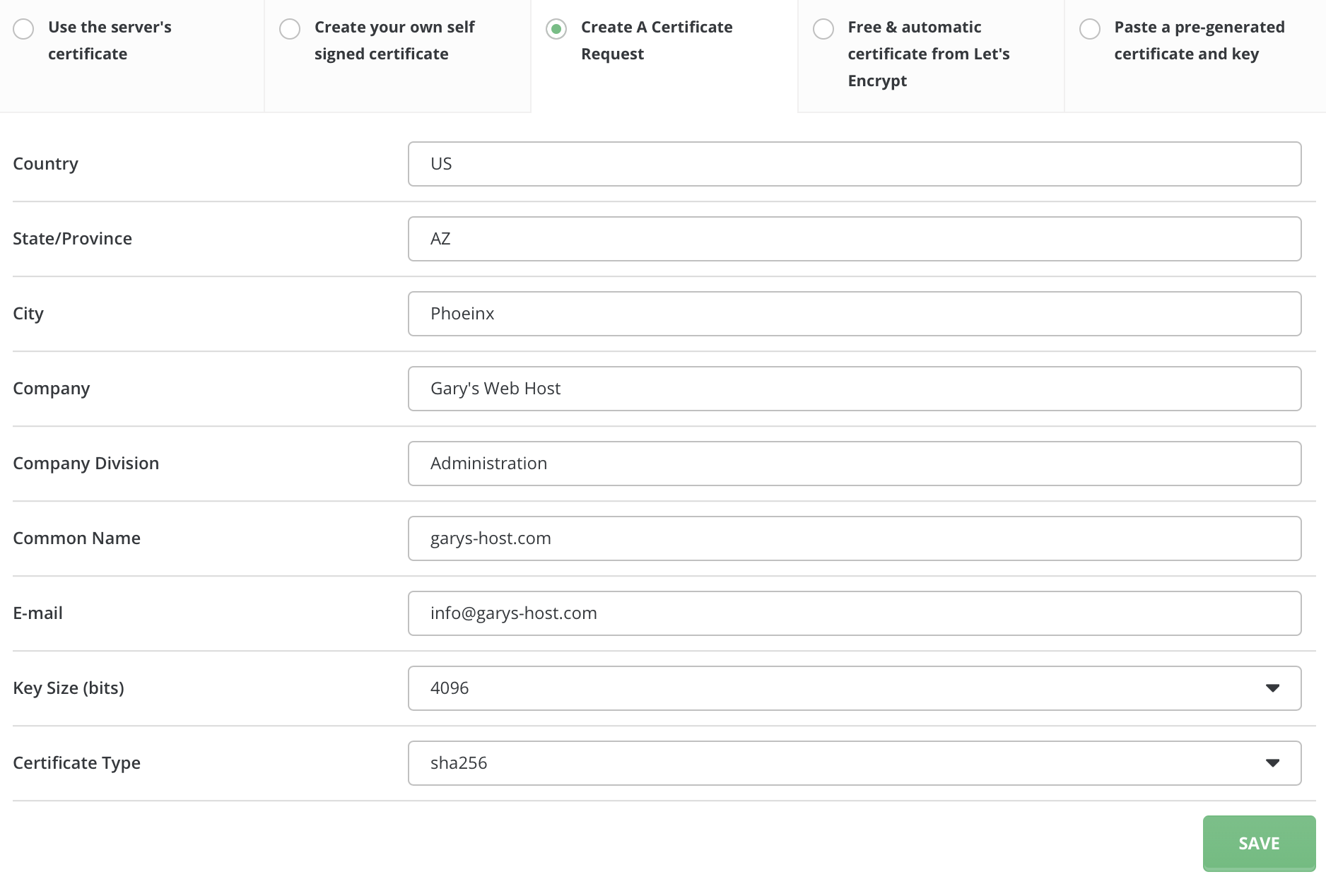 ssl certifikát s vlastným podpisom